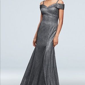 Off-the-Shoulder Metallic Mermaid Gown